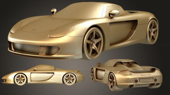 Автомобили и транспорт (Porsche Carrera GT, CARS_3158) 3D модель для ЧПУ станка